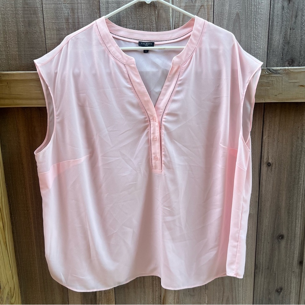 Talbots Pale Pink Flutter Sleeve Blouse - size 22W